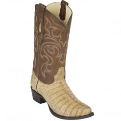 Los Altos Boots MENS Los Altos Men's Greasy Oryx Finish Caiman Belly Snip Toe Boots