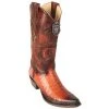 Los Altos Boots Los Altos Mens Faded Cognac Caiman Belly Snip Toe Cowboy Boot