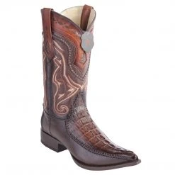 MENS Los Altos Boots Caiman Tail 3x Toe Stitched Boots - Faded Brown