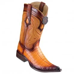 Los Altos Boots Caiman Tail Pointed Toe Cowboy Boots - Faded Buttercup MENS