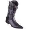 Los Altos Boots Caiman Tail Black Pointed Toe Cowboy Boots MENS