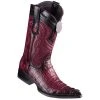 Los Altos Boots Caiman Tail Faded Burgundy Pointed Toe Cowboy Boots MENS