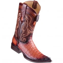 MENS Los Altos Boots Caiman Tail Faded Cognac Pointed Toe Cowboy Boots