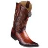 Los Altos Boots Los Altos Caiman Belly Faded Cognac Pointed Toe Cowboy Boots