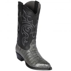 Los Altos Boots Los Altos Mens Gray Cayman Tail J-Toe Cowboy Boots