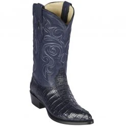 Los Altos Boots Los Altos Mens Caiman Tail J-Toe Navy Blue Cowboy Boots