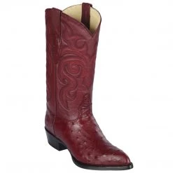 Los Altos Boots Los Altos Burgundy Ostrich Cowboy Boot J-Toe