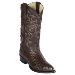 Los Altos Boots Los Altos Brown Ostrich Cowboy Boot J-Toe MENS