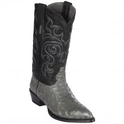 Los Altos Boots Los Altos Grey Ostrich Cowboy Boot J-Toe MENS
