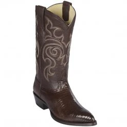 Los Altos Boots Los Altos Lizard Teju Brown Cowboy Boots J-Toe MENS