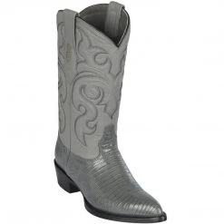 Los Altos Boots Los Altos J-Toe Lizard Teju Cowboy Boots - Gray
