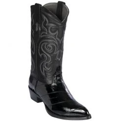 Los Altos Boots Los Altos Mens Black Eel Cowboy Boots