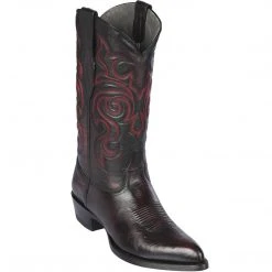Los Altos Boots Los Altos Mens Black Cherry J-Toe Goat Cowboy Boots