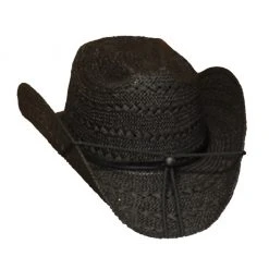 Black Cowgirl Straw Hat By Stone Hats