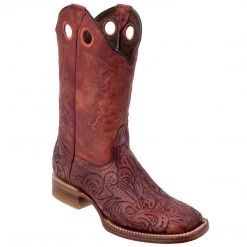 White Diamonds White Diamond Hand Tooled Cowboy Square Toe Boots MENS