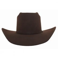 MENS Cuernos Chuecos Chocolate 6X Brick Crown Felt Hat