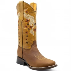 Abolengo Flowered Butterfly Square Toe Cowgirl Boots 🦋 WOMENS