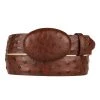 Los Altos Boots MENS Men's Brown Ostrich Cowboy Belt