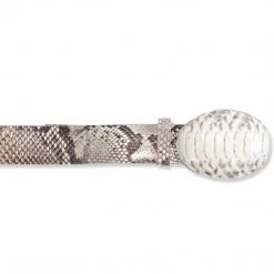 Los Altos Boots Mens Natural Python Snakeskin Cowboy Belt