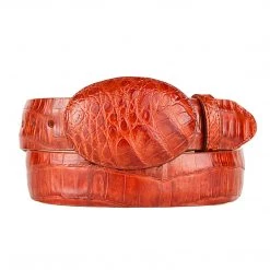 Los Altos Boots MENS Cognac Caiman Belly Cowboy Belt