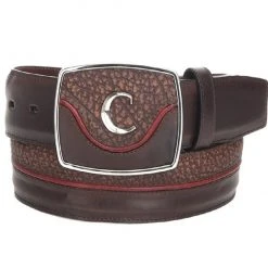 Cuadra Men's Modern Leather Belt Desert Brown Red
