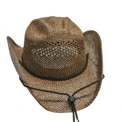 WOMENS Brown Cowgirl Straw Hat By Stone Hats