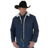 MENS Wrangler Western Sherpa Lined Denim Jacket