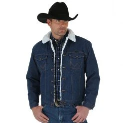 MENS Wrangler Western Sherpa Lined Denim Jacket