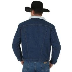 MENS Wrangler Western Sherpa Lined Denim Jacket