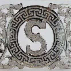 Hand-Made Charro Buckle With Letter S MENS