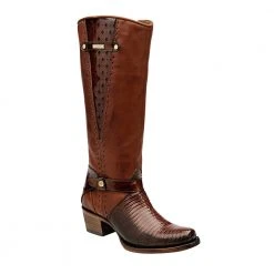 Cuadra Ladies Antique Honey Lizard Tall Boot WOMENS