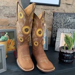 Abolengo Sunflower Square Toe Cowgirl Boots 🌼 WOMENS