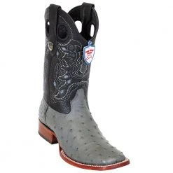 Wild West Boots Wild West Gray Ostrich Wild Ranch Square Toe Boots
