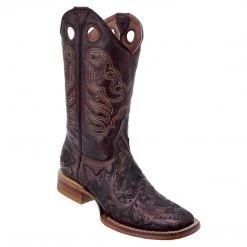 White Diamonds White Diamond Hand Tooled Cowboy Square Toe Boots MENS