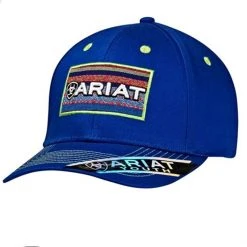M&F Western Products ACCESSORIES Youth Ariat Snapback Blanket Patch Blue Cap