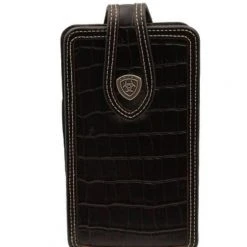 M&F Western Products Ariat Black Croc Print Cell Phone Case