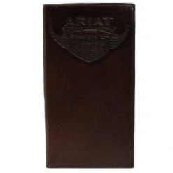 M&F Western Products Ariat Brown Rodeo Checkbook Wallet MENS