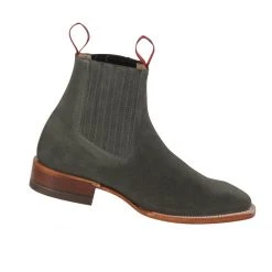 Quincy Boots Quincy Botin Charro Ranch Square Toe Boots - Gray MENS