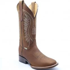 Abolengo Brown Square Toe Cowgirl Boots