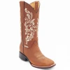 Abolengo Melisa Brown Square Toe Cowgirl Boots WOMENS