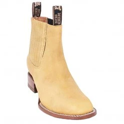MENS Potro Rebelde Honey Suede Charro Square Toe Boots