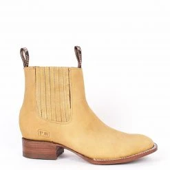 MENS Potro Rebelde Honey Suede Charro Square Toe Boots