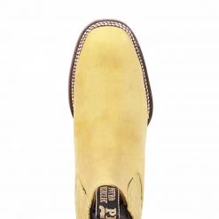 MENS Potro Rebelde Honey Suede Charro Square Toe Boots
