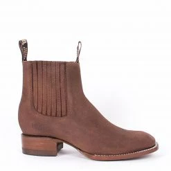 Potro Rebelde Topo Suede Charro Square Toe Boots