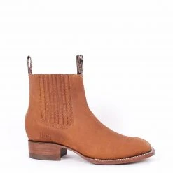 MENS Potro Rebelde Papaya Suede Charro Square Toe Boots