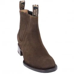 Potro Rebelde Mocha Suede Square Toe - Botin Charro MENS