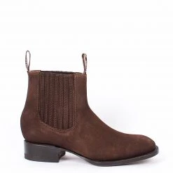 Potro Rebelde Mocha Suede Square Toe - Botin Charro MENS