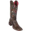 Quincy Boots Quincy Flower Volcano Tobacco Cowgirl Boots WOMENS
