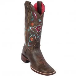 Quincy Boots Quincy Flower Volcano Tobacco Cowgirl Boots WOMENS