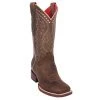 Quincy Boots WOMENS Quincy Brown Wide Square Toe Cowgirl Boots